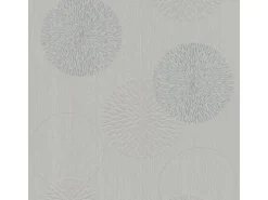 Bricoflor Moderne Tapete mit Silber Glitzer Effekt Graue Vliestapete mit Kreis Design Floral Vlies Mustertapete mit Vinyl Ideal für Wohnzimmer