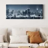Bricoflor Wanddekoration^New York Bild Mit Skyline Modernes Wandbild Mit Stadt Motiv In Blau Silber Ausgefallenes City Leinwandbild Ideal Für Schlafzimmer Und Bar