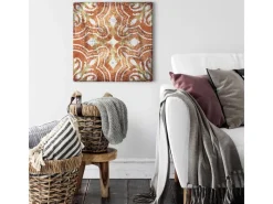 Bricoflor Ornament Leinwand Bild Vintage Wandbild Im Orientalischen Stil Für Wohnzimmer Terracotta Leinwandbild In Marokkanischer Mosaik Optik