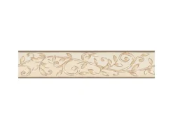 Bricoflor Bordüren^Papier Tapetenbordüre für Küche Mediterrane Bordüre mit Ornament Vinyl Wandbordüre im Landhausstil in Beige und Gold
