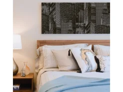 Bricoflor Schwarze Tapete Selbstklebend Modernes Tapeten Panel Ideal für Schlafzimmer und Küche Wolkenkratzer Vliestapete mit Vinyl