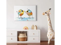 Bricoflor Wanddekoration^Süße Maus Bild Bunt Leinwand Bild Mit Mäusen In Moderner Kunst Stil Für Kinderzimmer Und Küche Buntes Wandbild Mit Tieren In Aquarell Optik