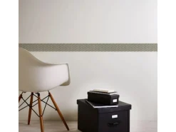 Bricoflor Bordüren^Selbstklebende Tapetenbordüre mit Ornament Neobarock Bordüre für Wohnzimmer und Schlafzimmer Vlies Bordüre in Weiß und Silber