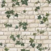 Bricoflor Bastelzubehör^Steinwand Tapete mit Efeu Vintage Mauertapete in Creme und Grün ausgefallene Papiertapete in Steinoptik für Wohnzimmer