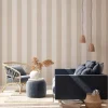 Bricoflor Streifentapete in Beige Tapete mit Blockstreifen Ideal fürs Wohnzimmer