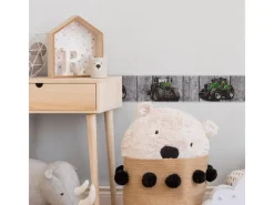 Bricoflor Bordüren^Traktor Tapeten Bordüre Bauernhof Kinderzimmer Tapete für Jungen in Grau und Grün Vlies Tapetenbordüre Ideal für Jungenzimmer