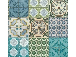 Bricoflor Mosaik|Tapetenmuster^Türkise Tapete in Fliesenoptik Orientalische Mosaik Tapete Ideal für Küche und Wohnzimmer Boho Vliestapete im Vintage Stil