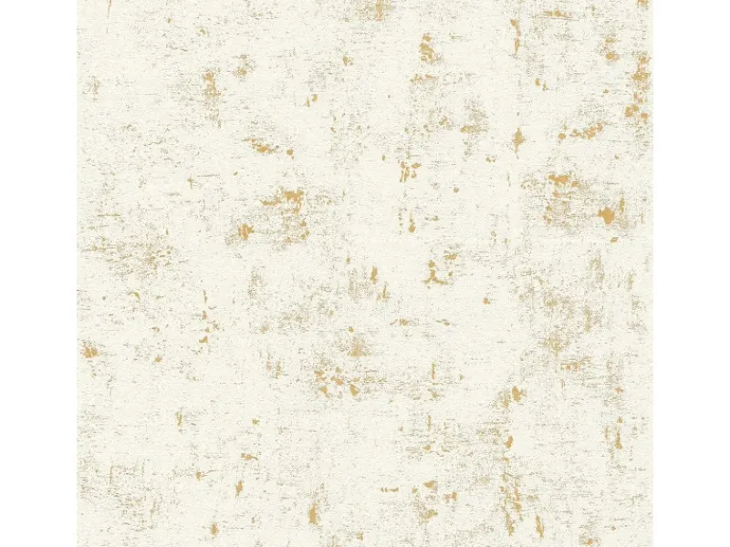 Bricoflor Tapezierzubehör^Vintage Tapete in Weiß und Gold Putzoptik Tapete im Shabby Chic Abwaschbare Vinyl Vliestapete für Badezimmer und Flur