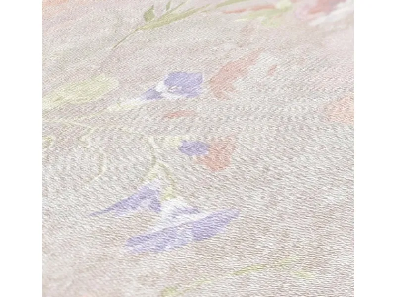 Bricoflor Tapetenmuster^Vintage Tapete mit Blumen Beige Bunt Landhaus Vliestapete Romantisch Ideal für Shabby Chic Küche und Schlafzimmer