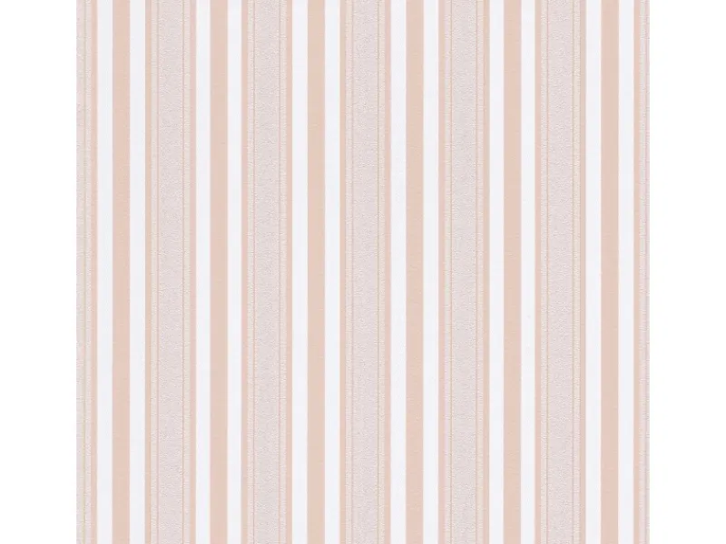 Bricoflor Vlies Mustertapete in Rosa Weiß Gestreifte Tapete Modern Ideal für Schlafzimmer und Kinderzimmer Rosa Streifentapete für Babyzimmer