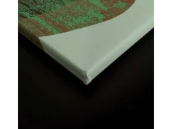 Bricoflor Wanddekoration^Wandbild Grün Abstrakt Leinwandbild Berge In Neonfarben Modernes Bild Für Wohnzimmer Und Schlafzimmer In 90 X 60 Cm