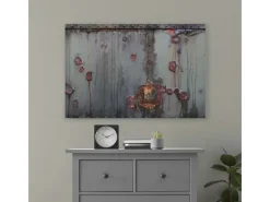 Bricoflor Wanddekoration^Wandbild In Metall Optik Grau Braun 90 X 60 Cm Leinwandbild Im Industrial Style Deko Bild In Rost Optik Für Wohnzimmer