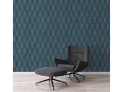 Bricoflor Mosaik^Wohnzimmer Tapete Petrol Retro Vliestapete Geometrisch Ideal für Schlafzimmer Petrolfarbene Wandtapete aus Vlies und Vinyl