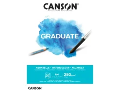 Künstlerzubehör^CANSON Graduate Aquarellpapier Fein A4 Naturweiß 20 Blatt