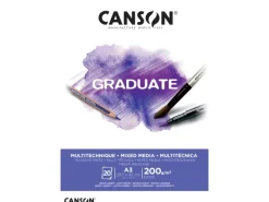 CANSON Graduate Mixed Media Papier Leichte Körnung A3 Hellweiß 20 Blatt