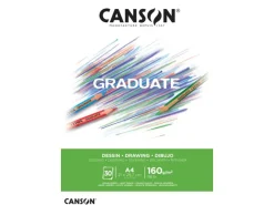 Künstlerzubehör^CANSON Graduate Zeichenpapier Leichte Körnung 160gsm 98lb A4 Hellweiß 30 Blatt