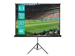 CCLIFE Rollos^Beamer Leinwand mit Stativ Inklusiv Montagematerial 99 Zoll Projektionsleinwand Rolloleinwand Heimkino Mobile