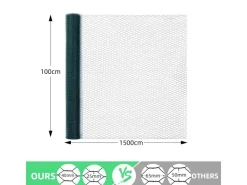 CCLIFE Hühnerzaun Geflügelnetz 45mm Maschenweite 100cm Höhe 15m Länge PVC-Beschichtet