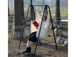 CCLIFE Kissen|Sessel^Hängesessel mit Gestell Kissen Hängeschaukel Hängestuhl Bis 100kg Indoor Outdoor Garten