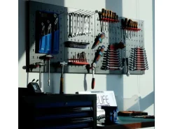 CCLIFE Werkzeugwand Lochwand 4 tlg Inkl. 52-Teiligem Metall Werkzeuglochwand Vier Teile 160 x 60 x 2 cm Erweiterbar Zubehör Wandregal