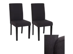 CHEFGASTRO Stühle^Esszimmerstuhl 2er-Set Klassisch & Zeitlos 90x43x56cm Sitzhöhe 45cm Textil Dunkle Beine