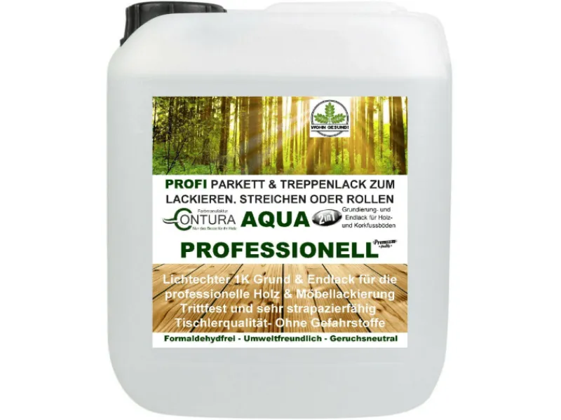 CONTURA Parkettlack Treppenlack Professionell Lack Fußbodenlack Dielenlack Holzlack Seidenmatt 20 Liter