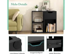 Costway Bücherregal Holz 60 x 30 x 53 cm