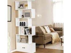 Costway Bücherregal mit Türen Standregal 183 x 70 x 23 cm