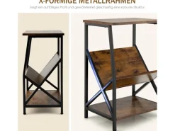 Tische^Costway Beistelltisch 3-Stufiger Plattenspielerständer Couchtisch