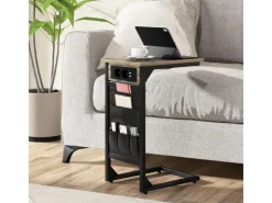 Costway 2er Set Beistelltisch mit Ladestation & USB Anschlüssen C-Form