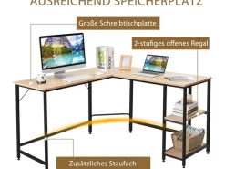 Costway L-förmiger Schreibtisch Homeoffice Schreibtisch