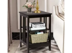 Tische^Costway Nachttisch 3 Ebenen Beistelltisch Nachtschrank