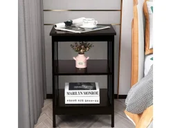 Tische^Costway Nachttisch 3 Ebenen Beistelltisch Nachtschrank