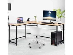 Tische^Costway Schreibtisch L-Form 168 x 125 x 74 cm