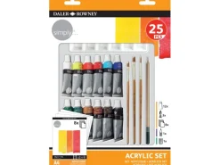 Künstlerzubehör^Daler-Rowney Simply Acryl-Mal-Set sortierte Farben 25 teilig