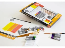 Künstlerzubehör^Daler-Rowney Simply Acryl-Mal-Set sortierte Farben 25 teilig