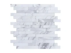 Dalsys Klebefolien^Selbstklebende Fliesen 1m² 11 Stück Stäbe Weiß Silber