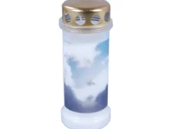 Bolsius Dauerbrenner Nr. 6 mit Deckel Motiv Himmel Weiß