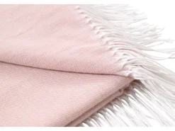 Decke mit Fransen 120 cm x 160 cm Rosa