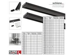 Deco-Raum Gardinenschiene nach Maß 1-Lauf Deckenmontage Minimal 370cm
