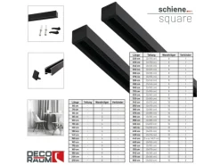 Deco-Raum Vorhänge^Gardinenschiene nach Maß 1-Lauf Square 160cm
