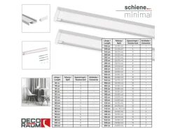 Deco-Raum Gardinenschienen^Gardinenschiene nach Maß 1-Lauf Deckenmontage Minimal 440cm