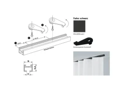 Deco-Raum Gardinenschiene nach Maß 1-Lauf Square 310cm
