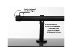 Deco-Raum Gardinenstange nach Maß 1-Lauf Kappe Ø 25mm 190cm