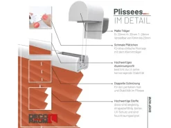 Deco-Raum Plissee Basic ohne Bohren 115x150cm Blickdicht Klemmfix