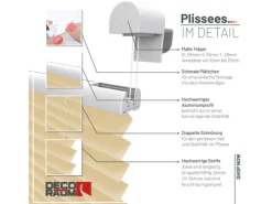 Deco-Raum Plissees^Plissee Basic ohne Bohren 110x150cm Blickdicht Klemmfix