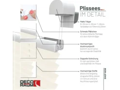 Deco-Raum Plissee Basic ohne Bohren 55x150cm Blickdicht Klemmfix