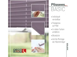 Deco-Raum Plissees^Plissee Basic ohne Bohren 85x210cm Blickdicht Klemmfix