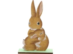 Deko-Aufsteller Hasen 15 cm x 3 cm x 10 cm Braun