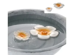 Deko-Blüte Schwimmend Porzellan 3,5 cm Weiß/Gelb